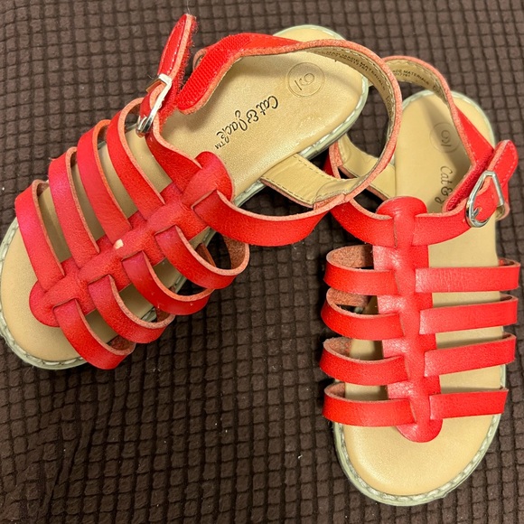 CAT & JACK RED GLADIATOR SANDAL GRLS SZE 9 - Picture 2 of 9